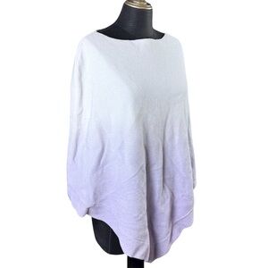 Barefoot Dreams Poncho Cozy Chic Ultralight White Purple Violet Ombré One Size